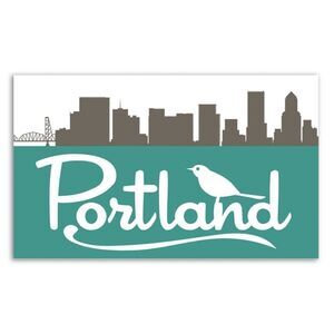 🩵NWT "Portland" Skyline w/Bird Vinyl Decal